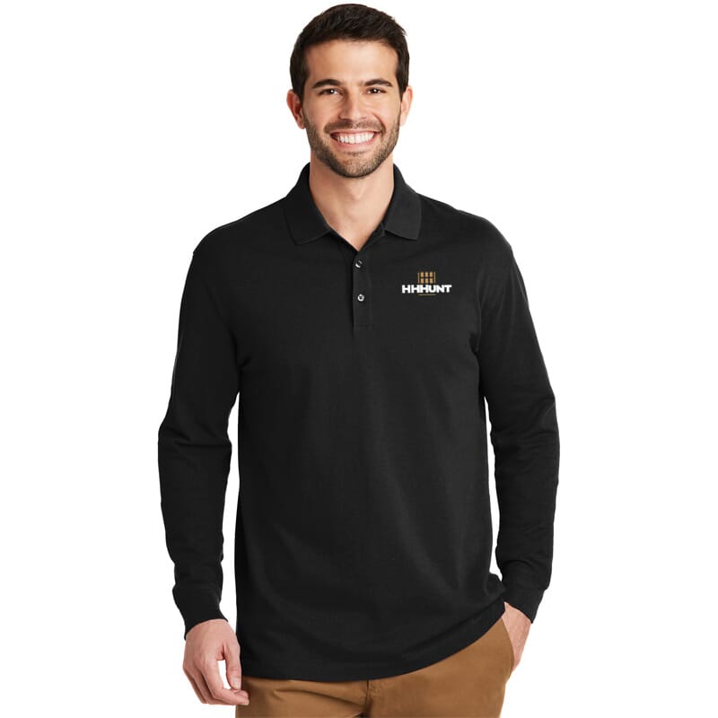 HHHunt Port Authority EZCotton Long Sleeve Polo