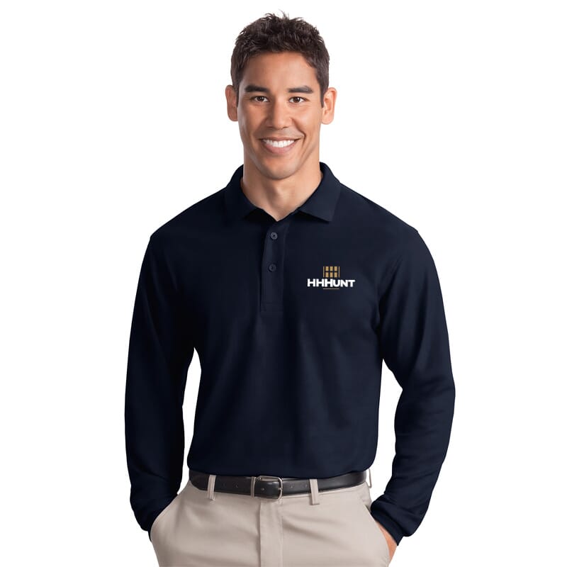 HHHunt Port Authority Silk Touch Long Sleeve Polo