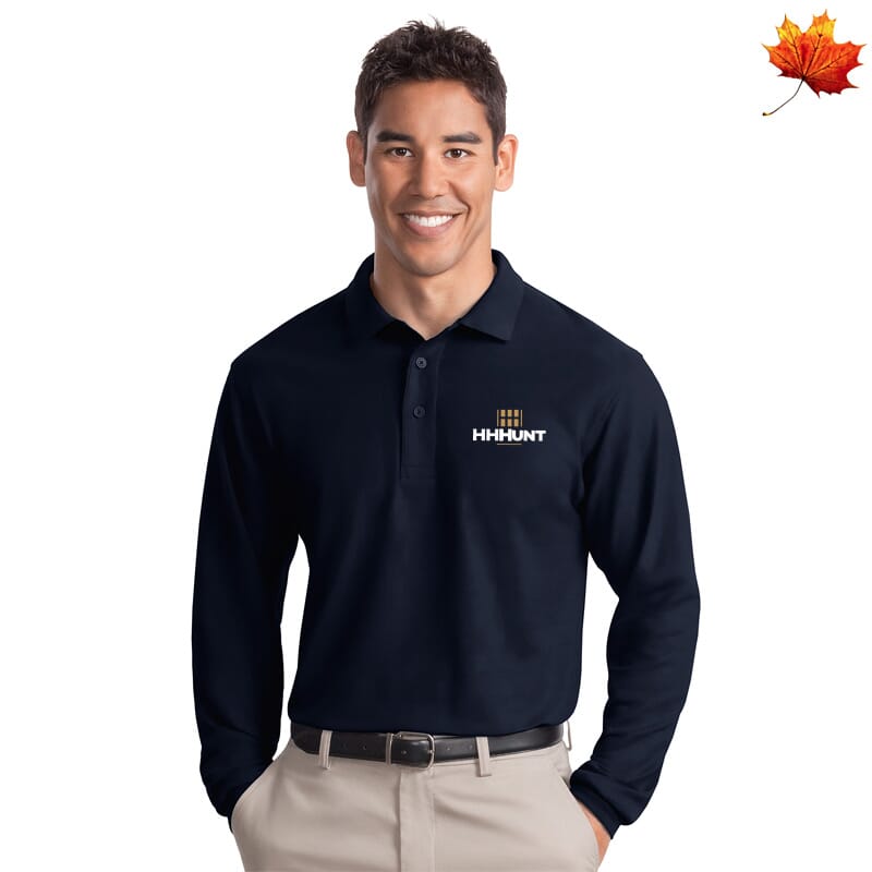 HHHunt Port Authority Silk Touch Long Sleeve Polo